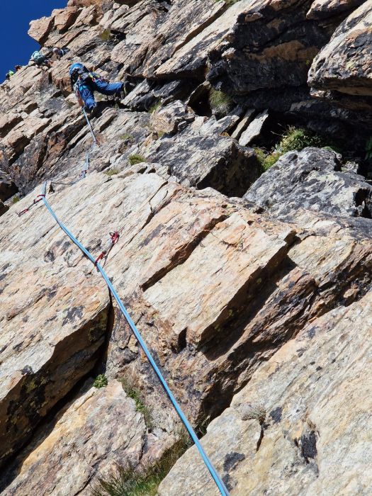 Klettern im Wallis auf Mehrseillängen Tour.